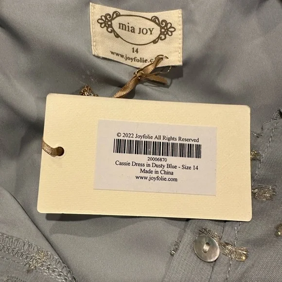 Mia Joy Joyfolie cassie dress in dusty blue size 14